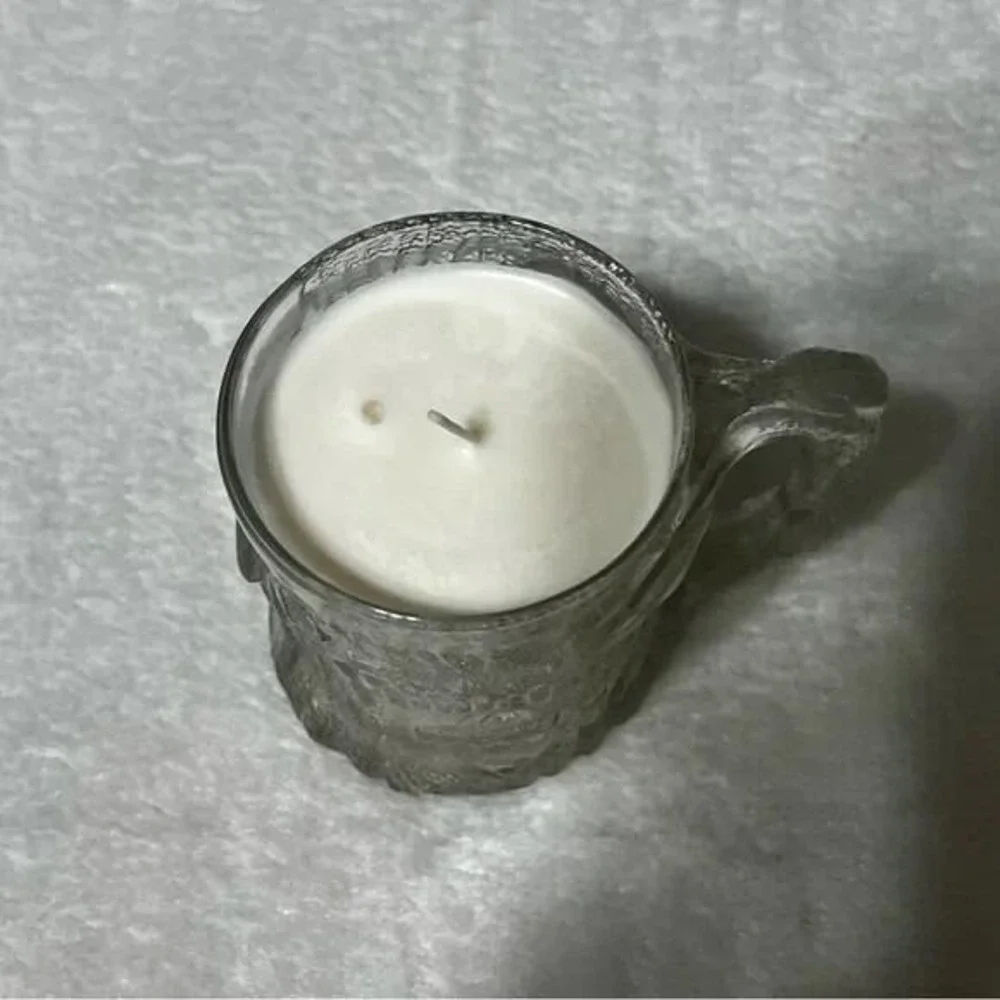 Campfire Scented Handmade Candle in Vintage 1994 Flintstones Glass Mug 8oz B70